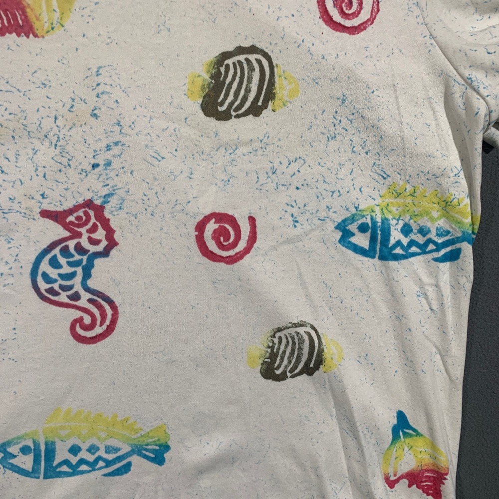 Physical Attraction T-Shirt Womens 4X White Nautical Sea Life Vintage 90s USA - Picture 6 of 9